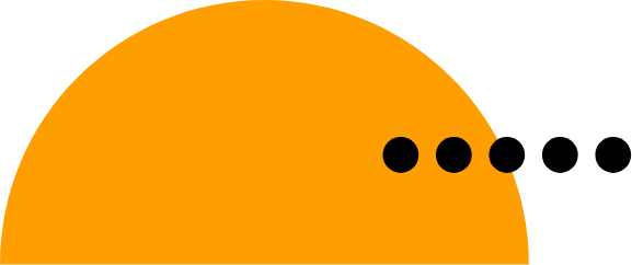 Yellow circle with black dots